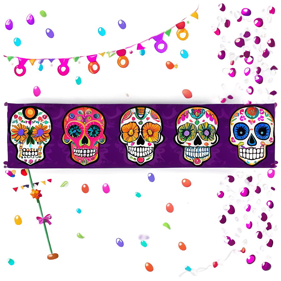 Dia De Los Muertos Festive Banners Png 6