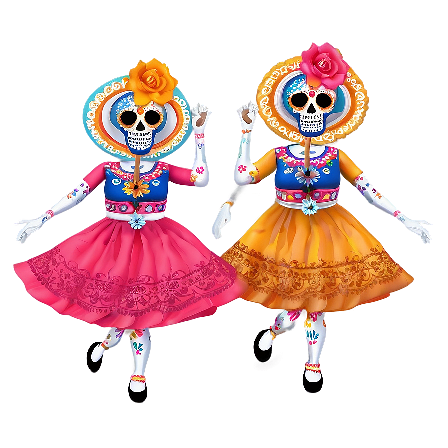 Dia De Los Muertos Folk Dancers Png Jks