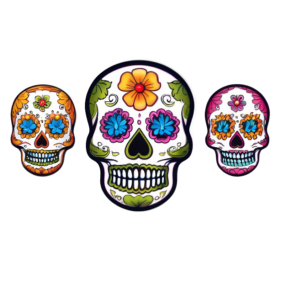 Dia De Los Muertos Inspired Artwork Png 44