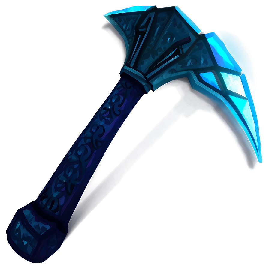 Diamond Pickaxe With Blue Glow Png 06122024