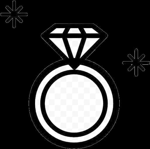 Diamond Ring Icon Blackand White