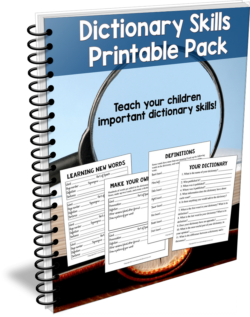 Dictionary Skills Printable Pack Cover