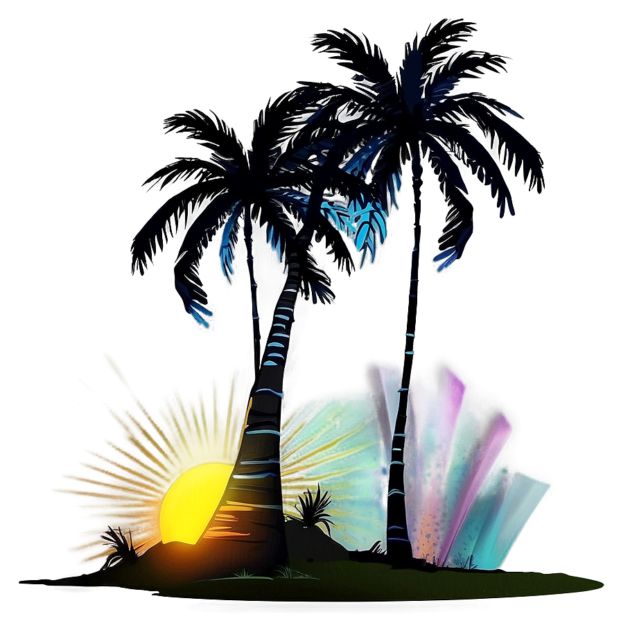 Digital Art Black Palm Tree Png Udn