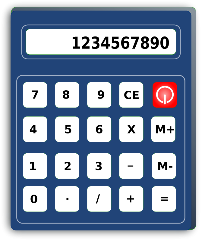 Digital Blue Calculator Display