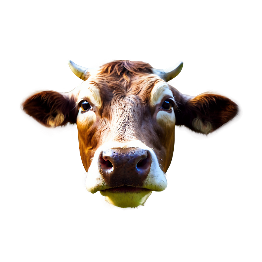 Digital Cow Head Art Png Khn