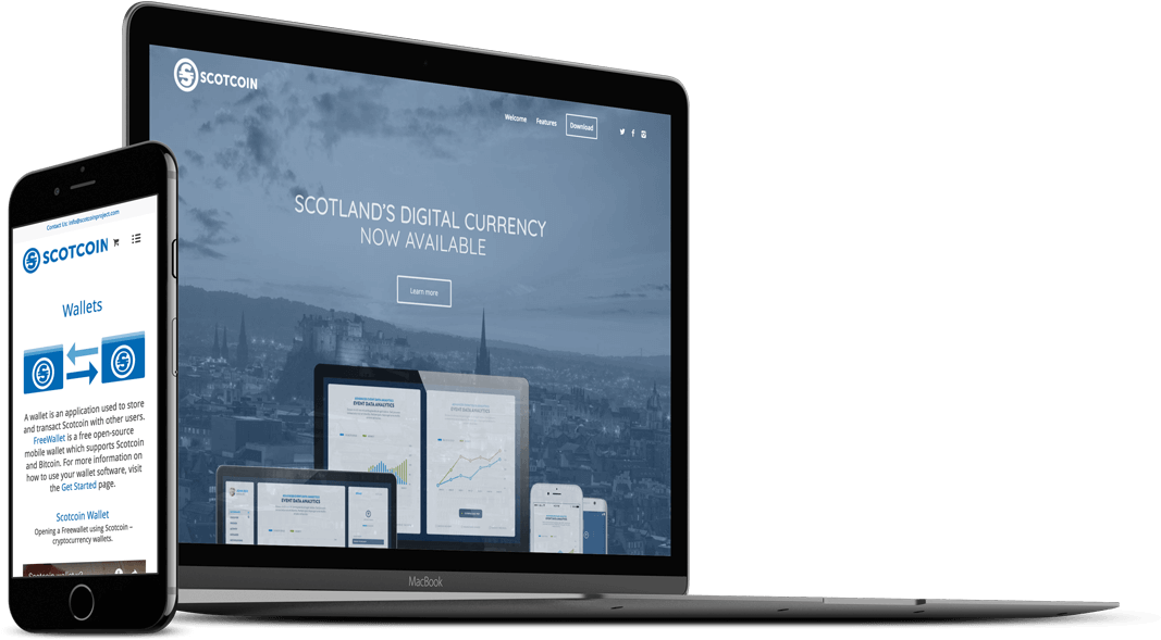 Digital Currency Responsive Website Mockup