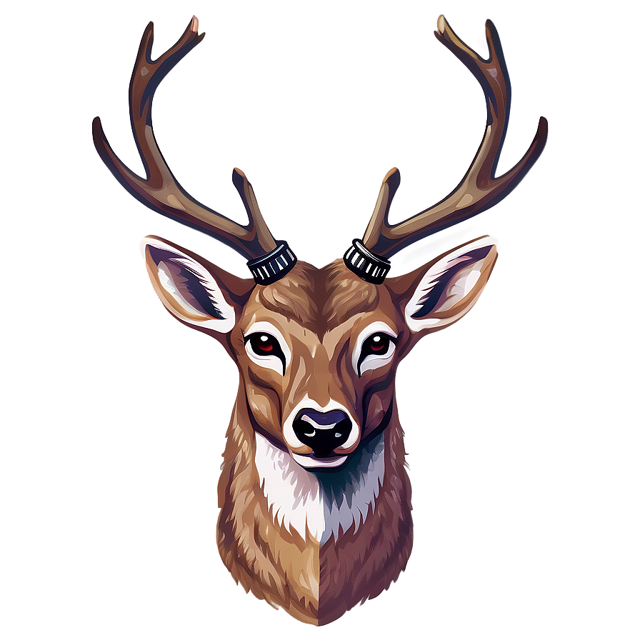 Digital Deer Head Art Png Vmr26