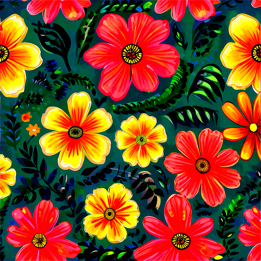 Digital Floral Pattern Png 12