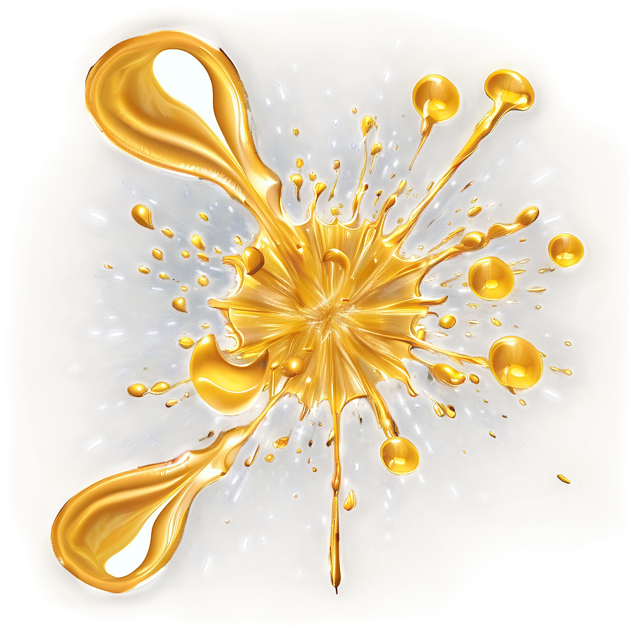 Digital Gold Paint Splash Png Omb96