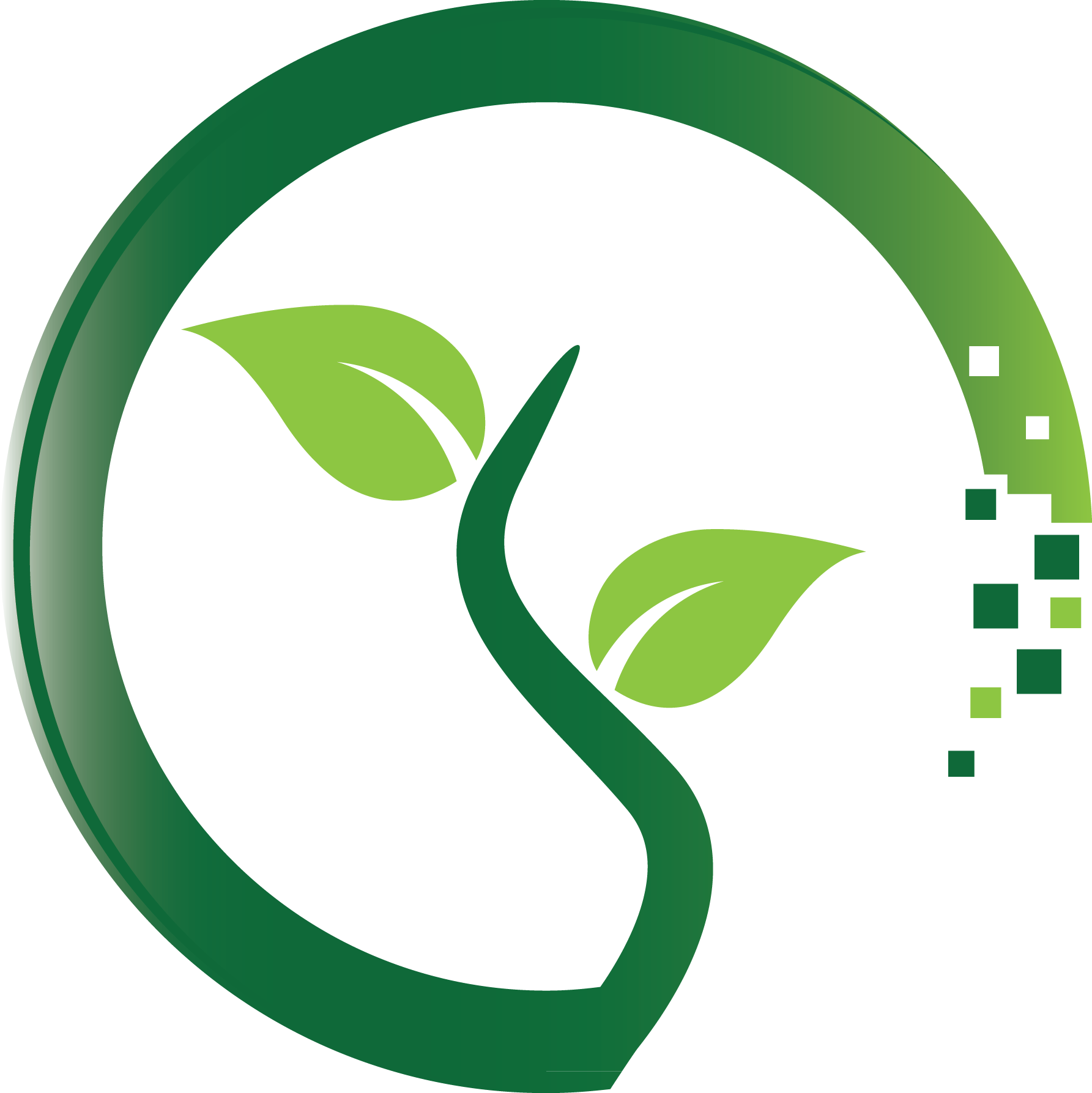 Digital Green Leaf Logo Design