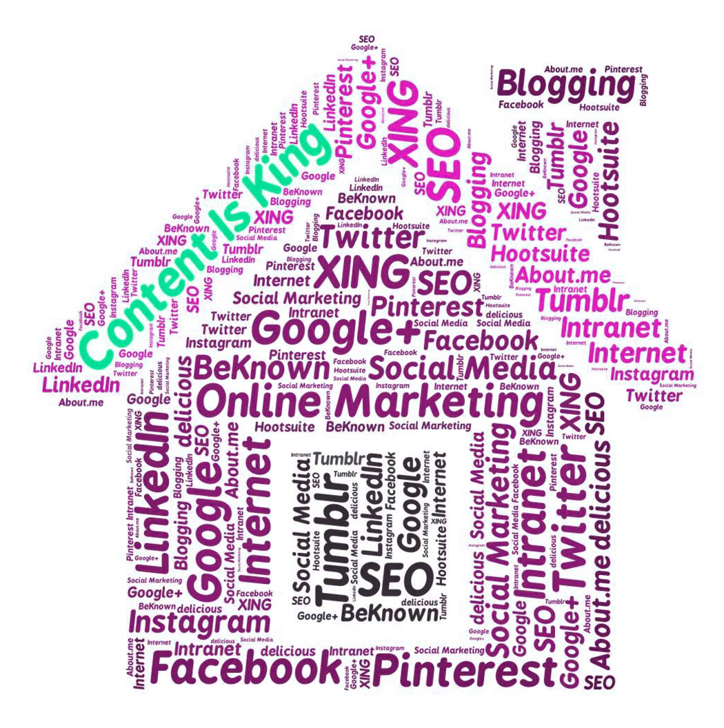 Digital Marketing Word Cloud House Shape