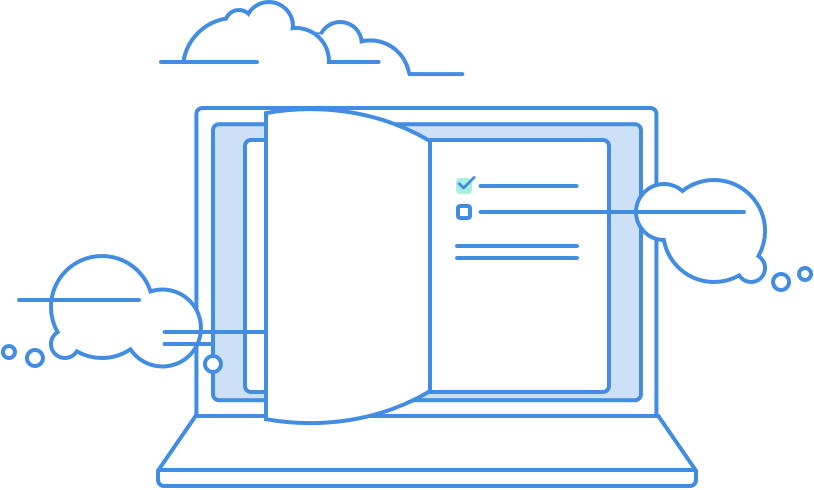 Digital Notebook Cloud Integration Clipart