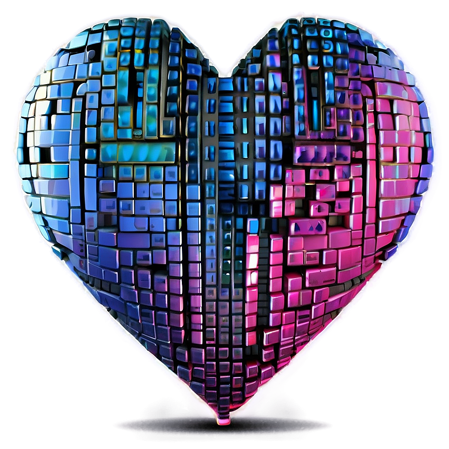 Digital Pixel Heart Png Dhy30