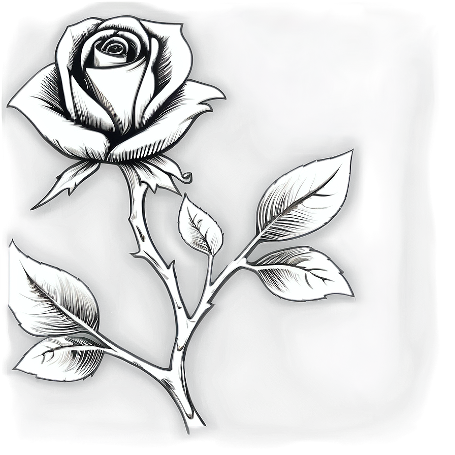 Digital Rose Black And White Png Vqk97