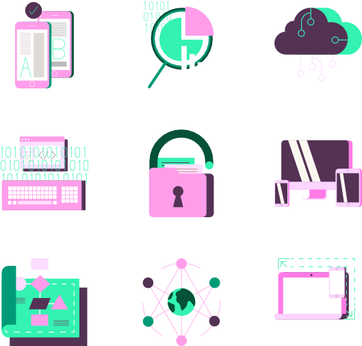 Digital Technology Icons Set