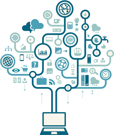 Digital Technology Tree Concept