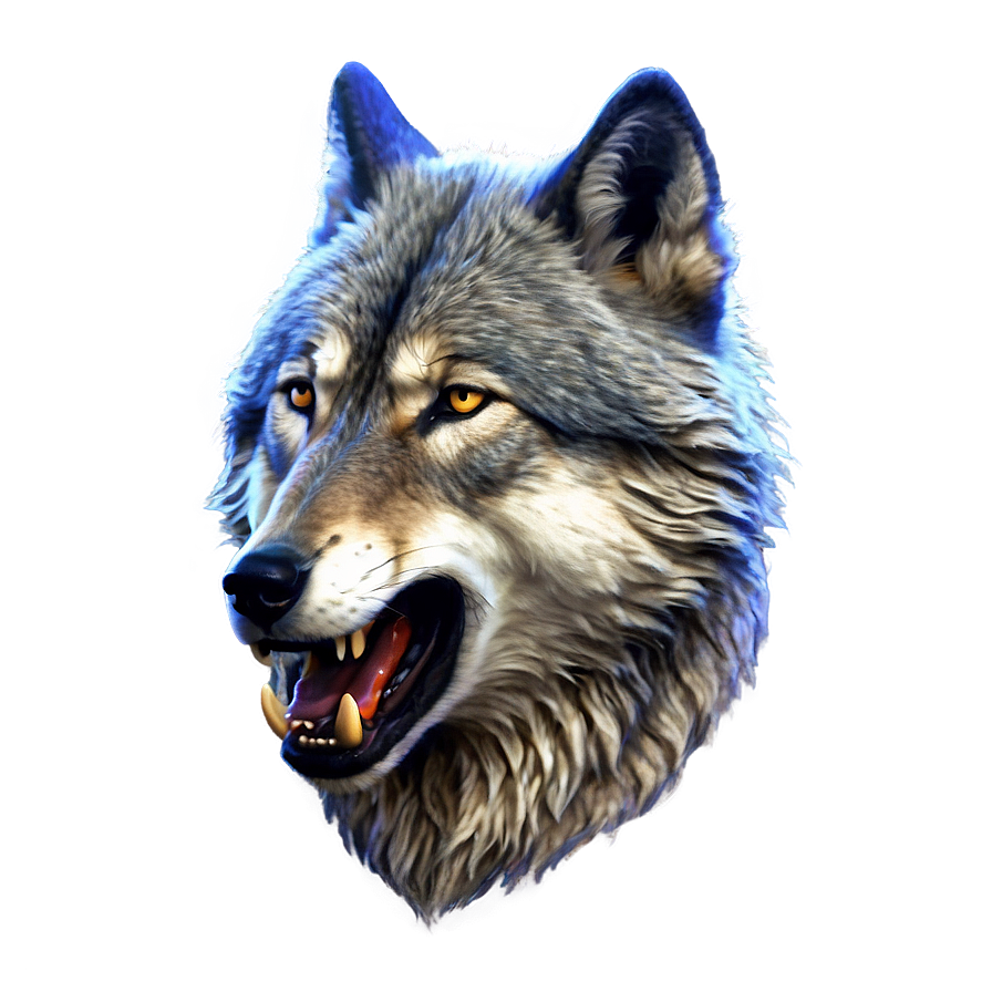 Digital Wolf Face Render Png Juq97