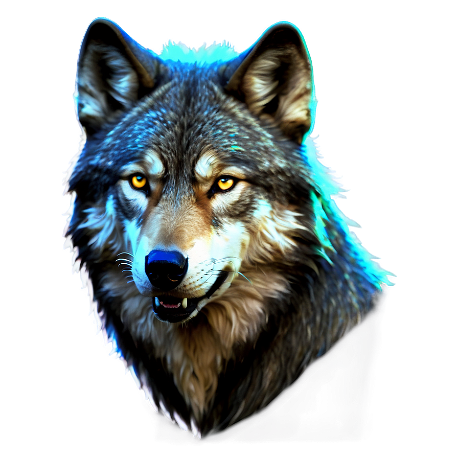 Digital Wolf Face Render Png Kuw