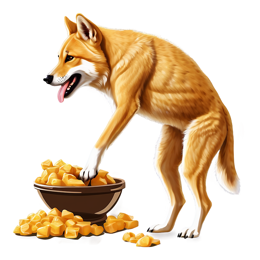 Dingo Eating Illustration Png Dof29