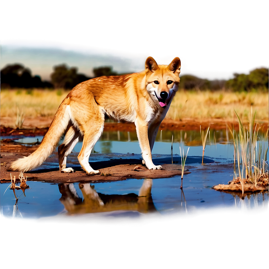 Dingo Waterhole Scene Png 06202024