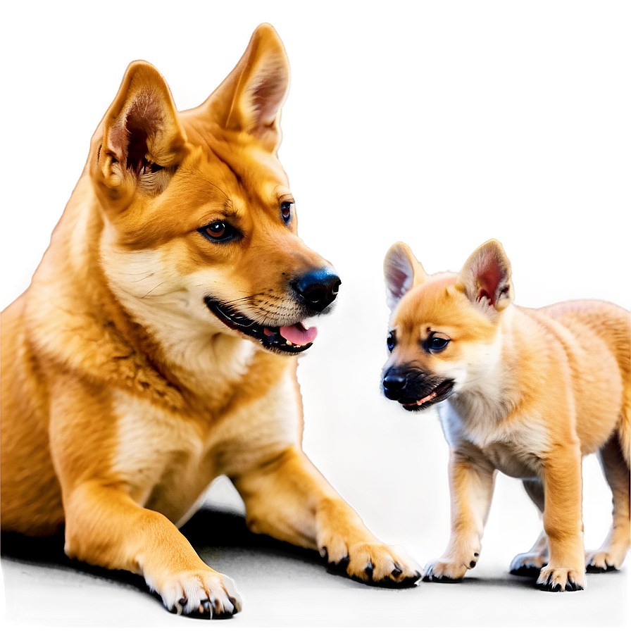 Dingo With Puppies Png Knu68