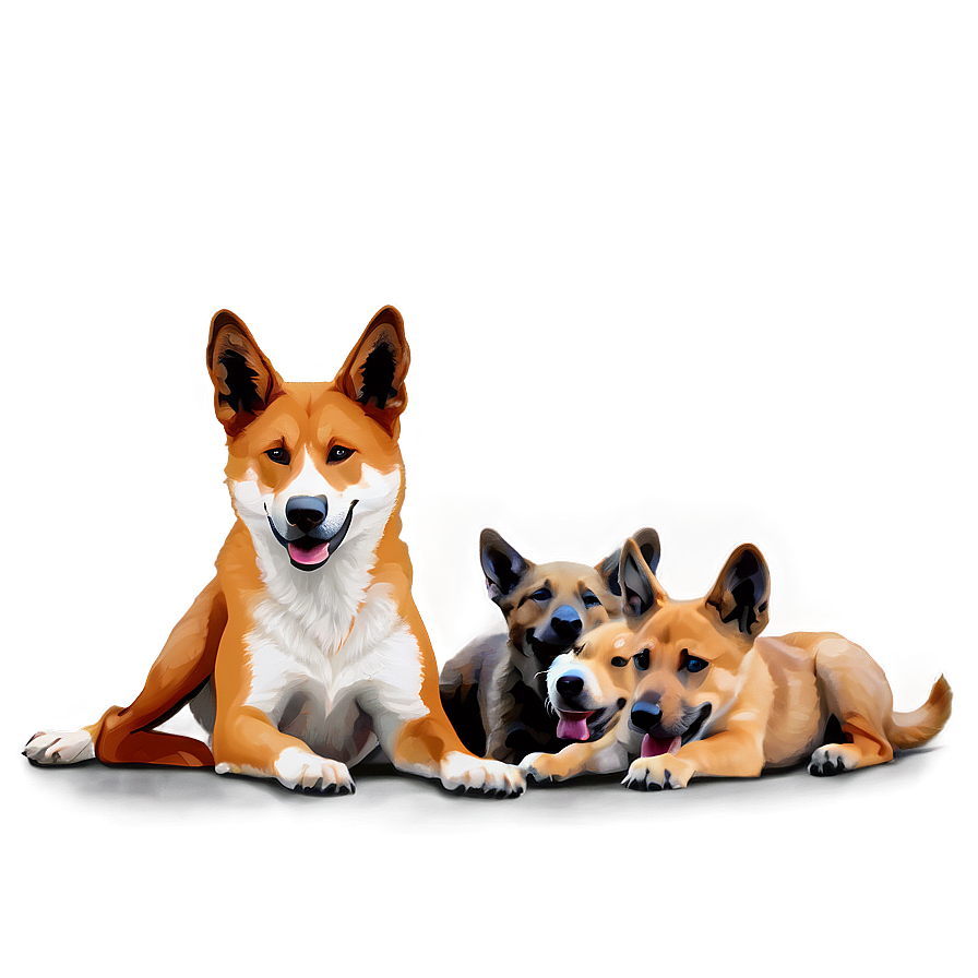 Dingo With Puppies Png Nbn89