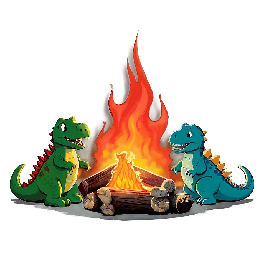 Dino And Friends Campfire Png 06122024