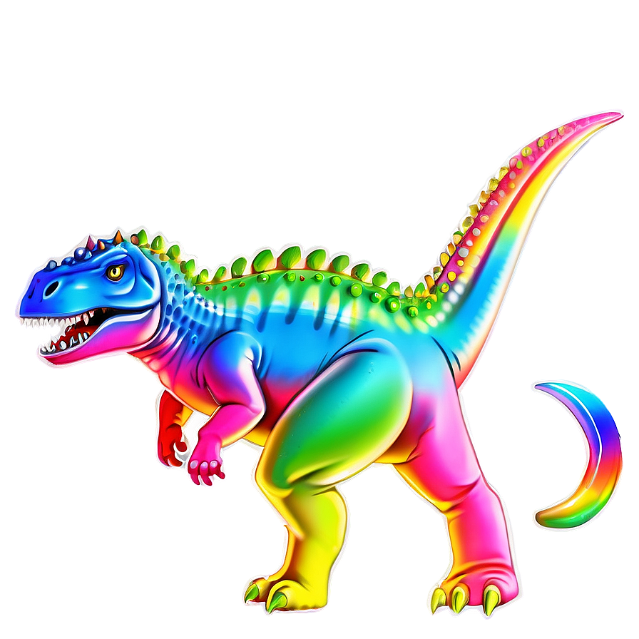 Dino And Rainbow Png Keg