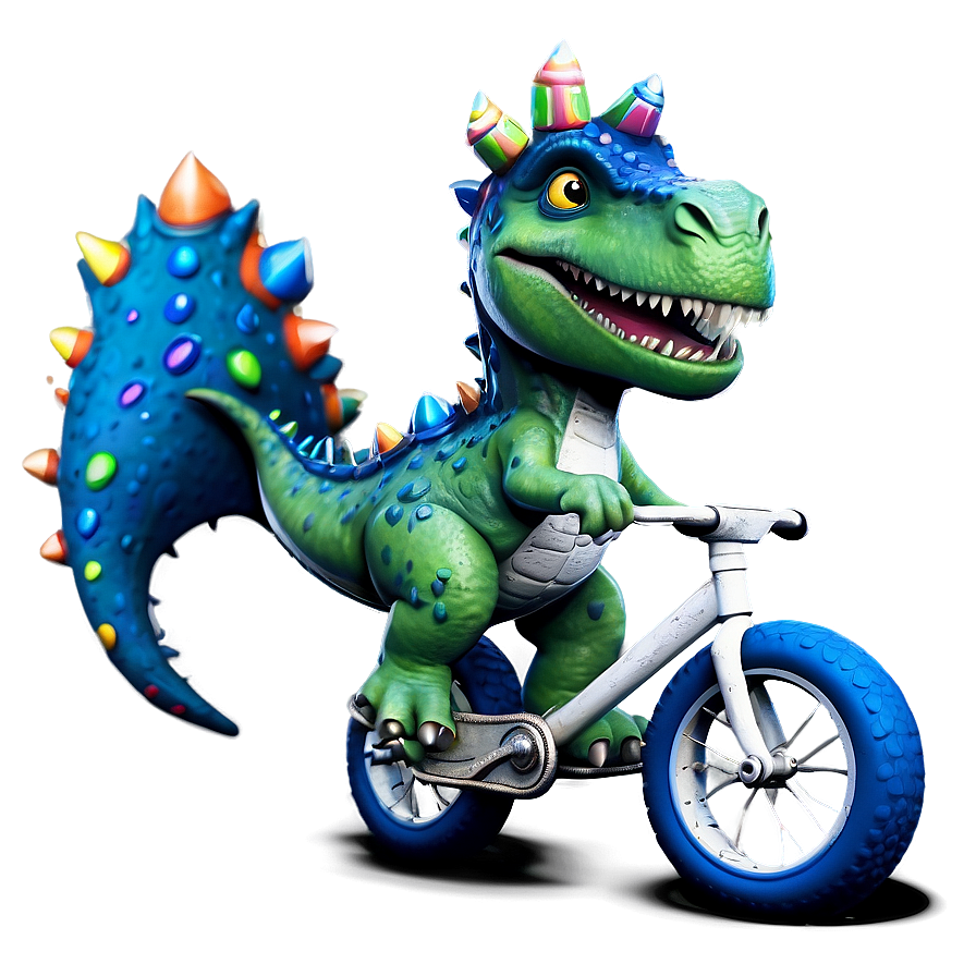 Dino Riding Bicycle Png 06122024