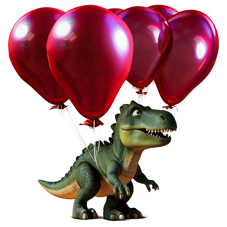 Dino With Balloons Png 57