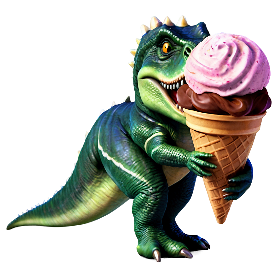 Dino With Ice Cream Png Ocb