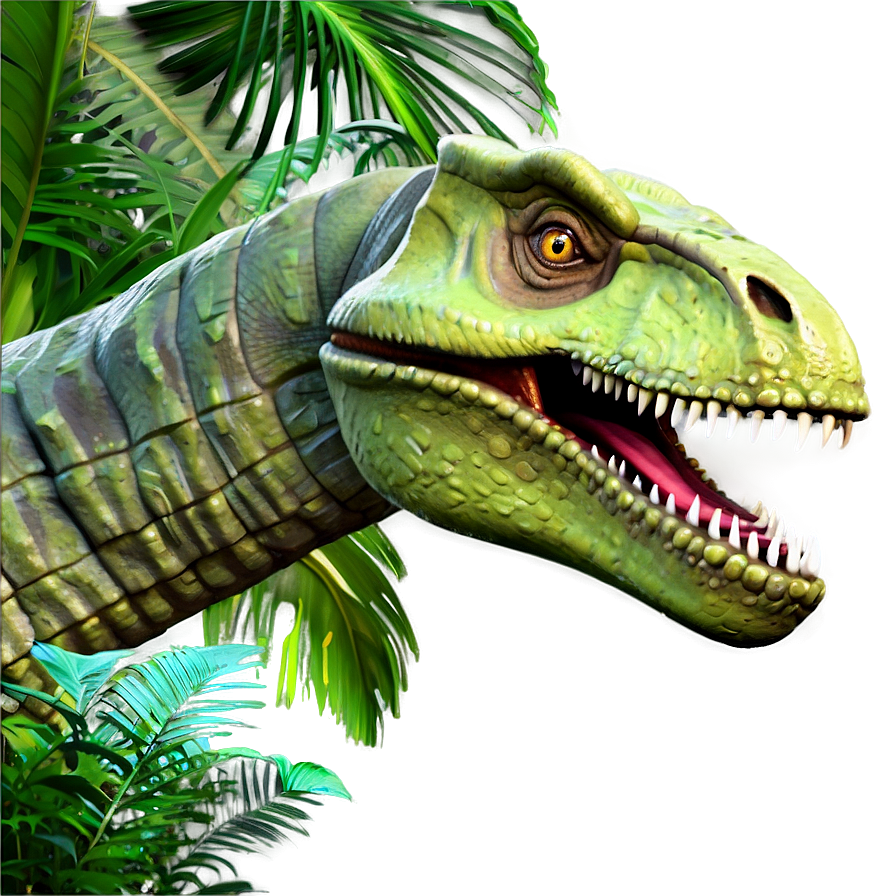 Dinosaur Head In Jungle Png Cej