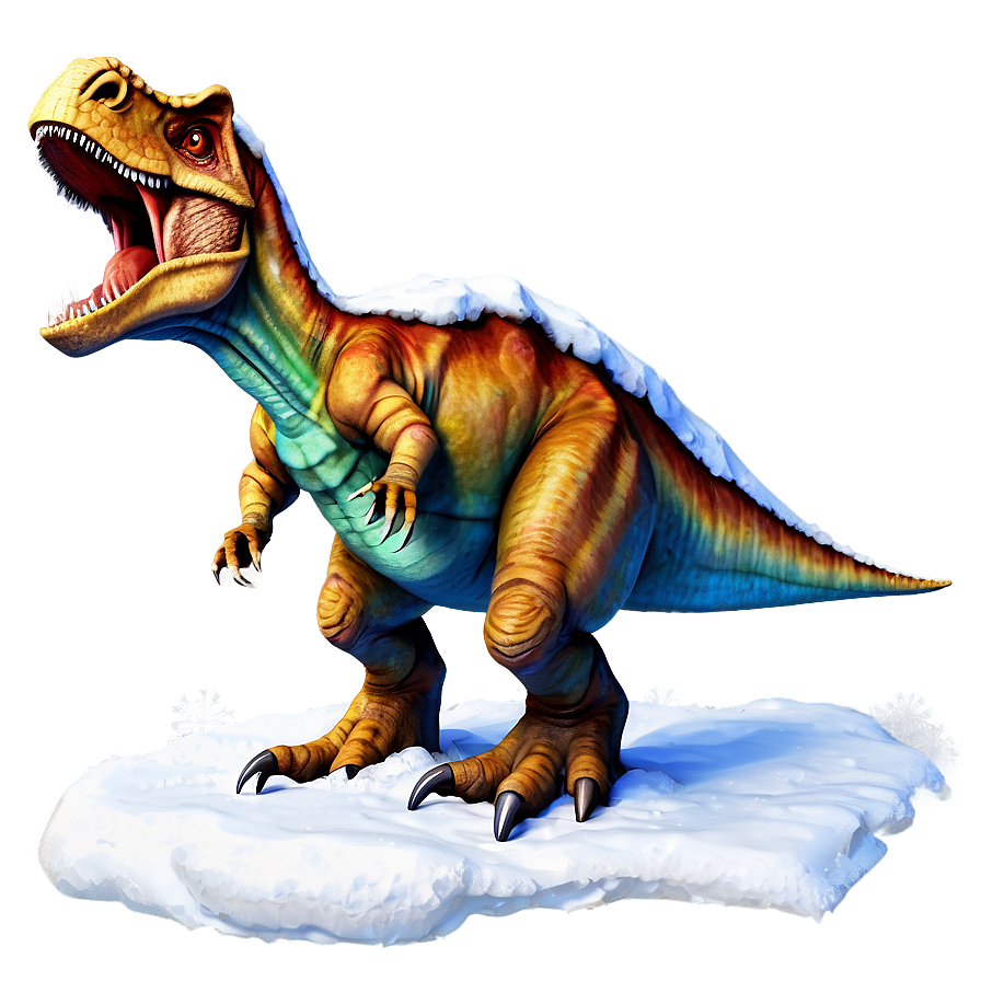 Dinosaur In Snow Png Mow