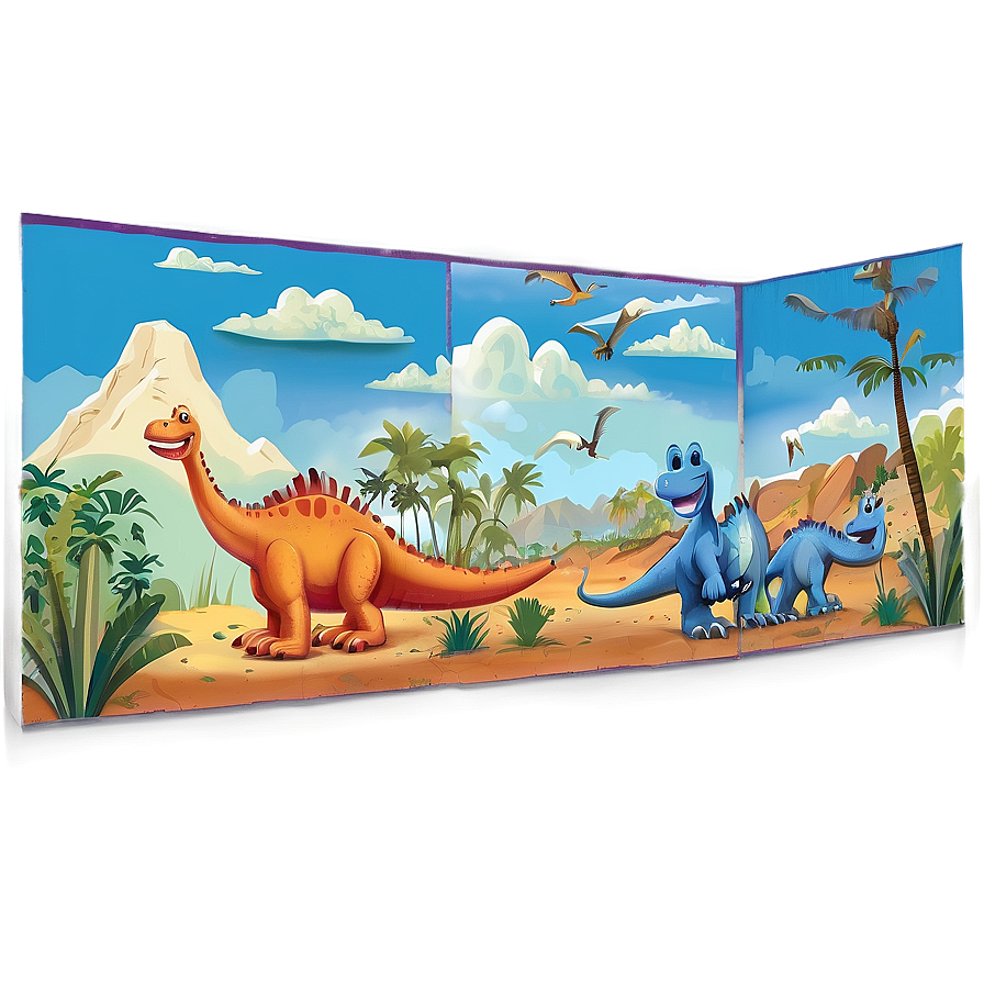 Dinosaurs Land Mural Png 06282024