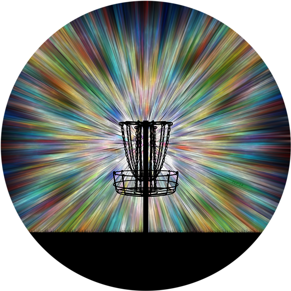 Disc Golf Basket Radiant Background