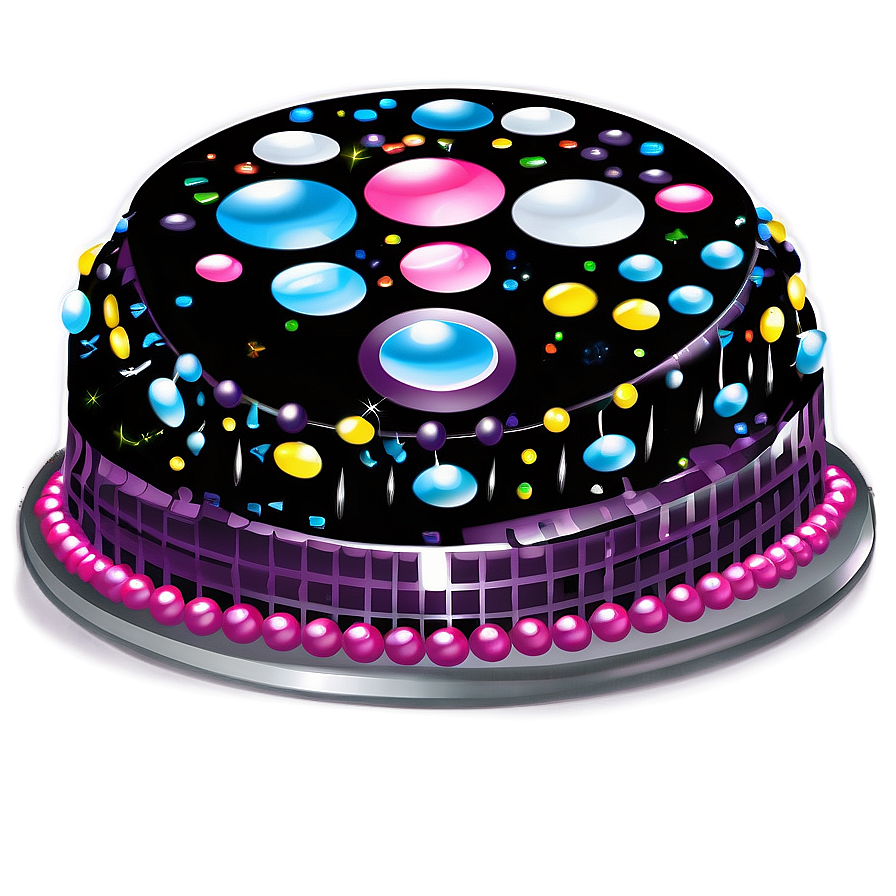 Disco Theme Birthday Cake Png Bvv