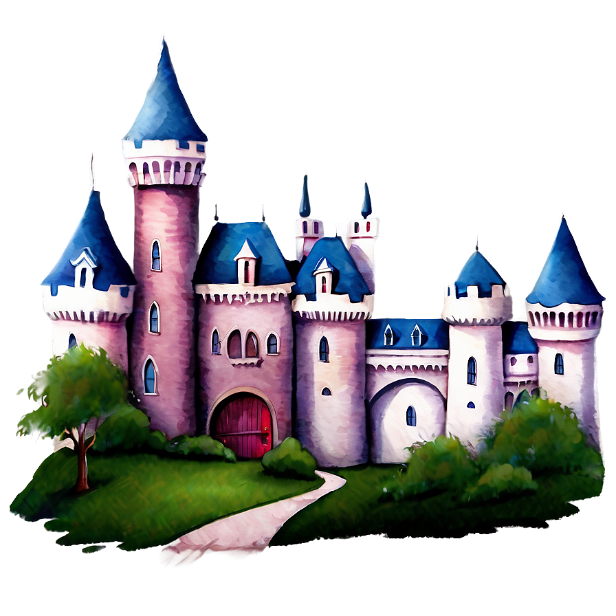 Disney Castle Watercolor Painting Png Rik98