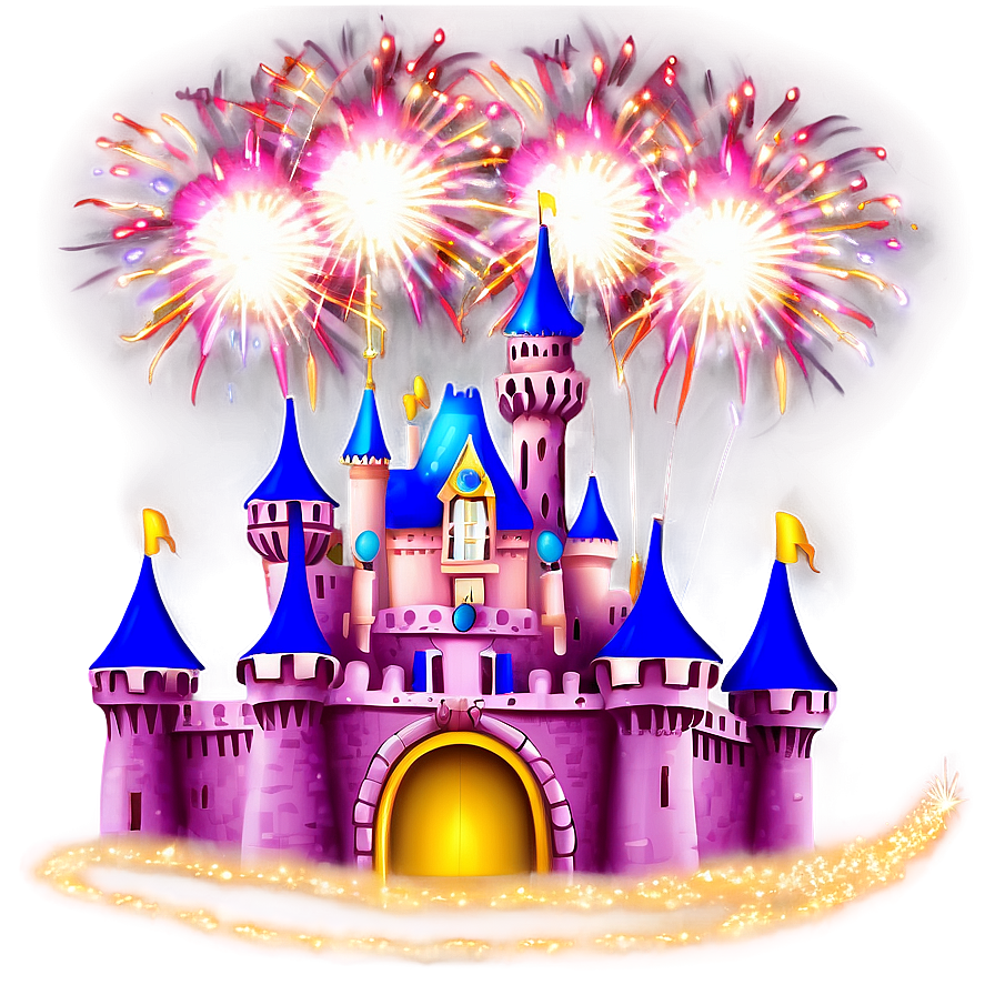 Disney Castle With Fireworks Png Fjo83