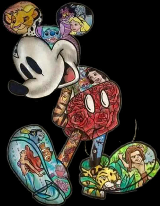 Disney Mickeyand Characters Collage Art