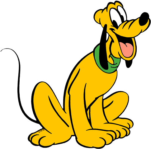 Disney Pluto Sitting Happily