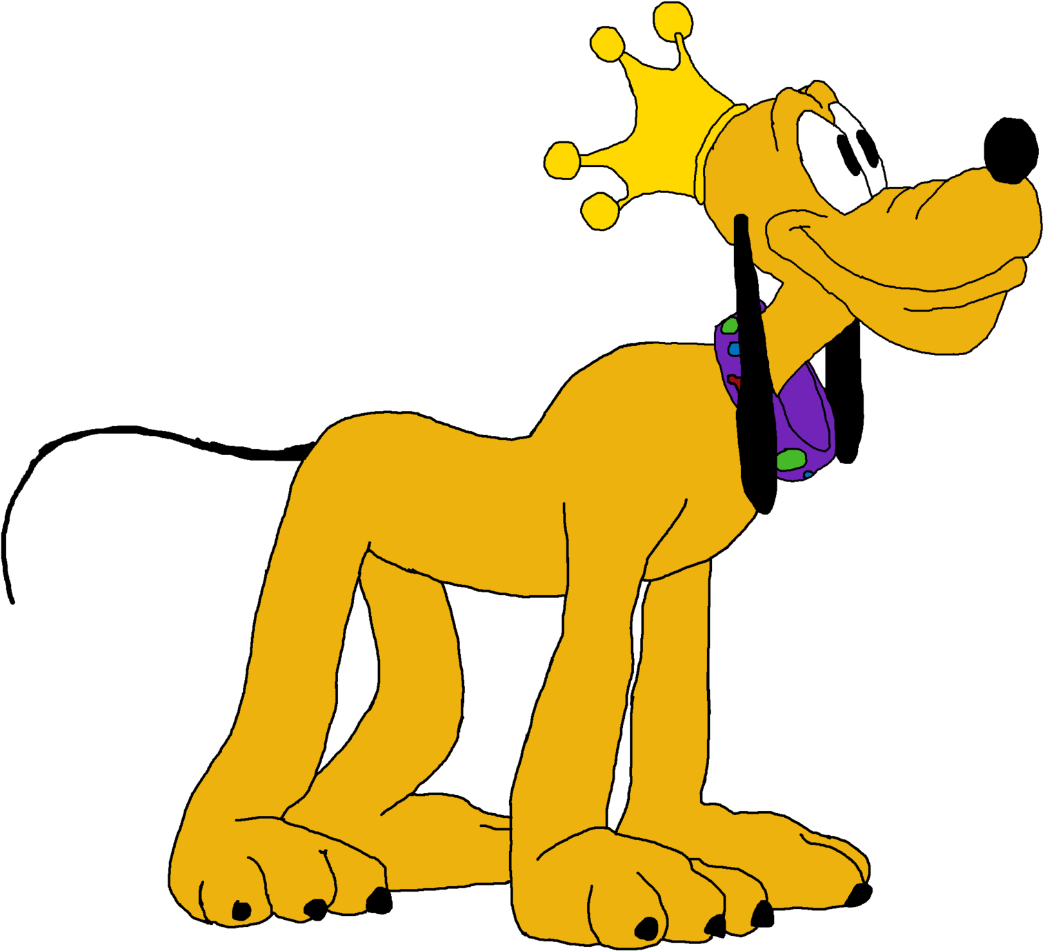 Disney Pluto Wearing Crown