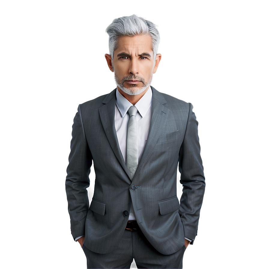 Distinguished Grey Hair Png 06282024