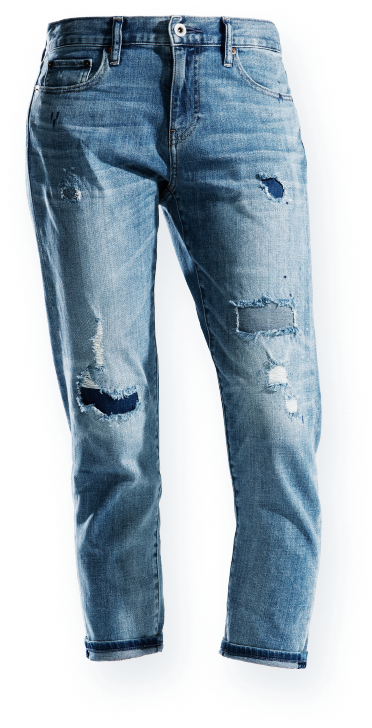 Distressed Blue Jeans