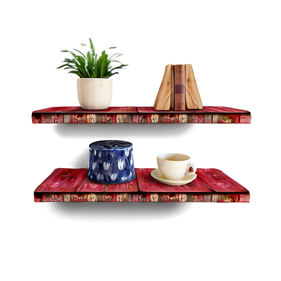 Distressed Floating Shelves Png 9