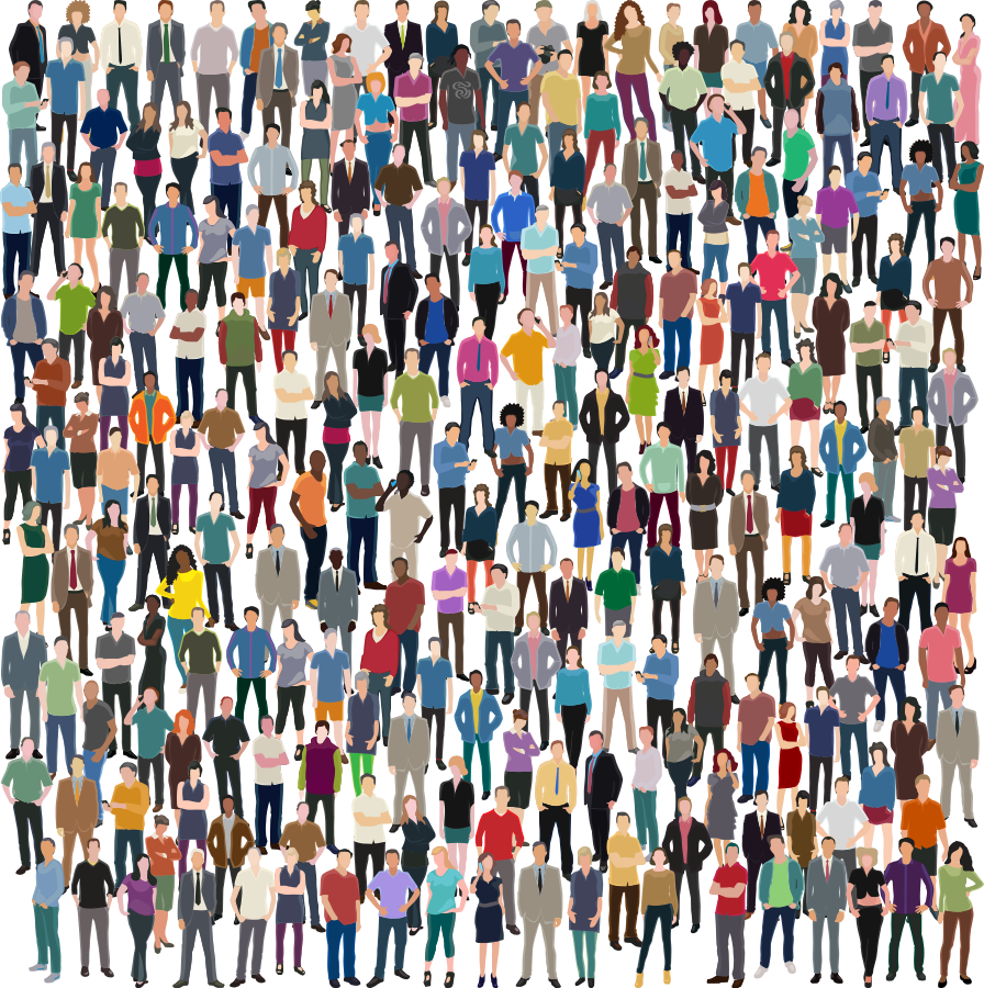 Diverse Crowd Gathering Illustration