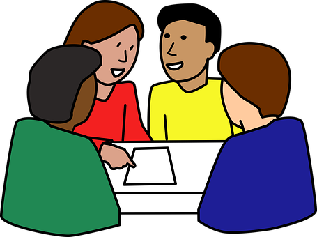 Diverse Group Meeting Cartoon