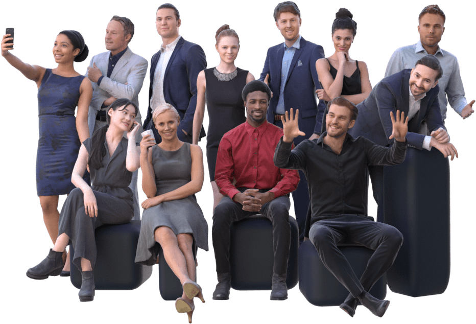 Diverse Group Professional People3 D