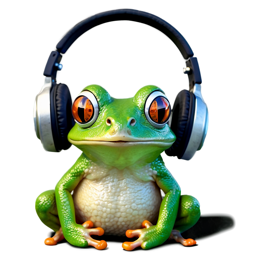 Dj Frog With Headphones Png 05032024