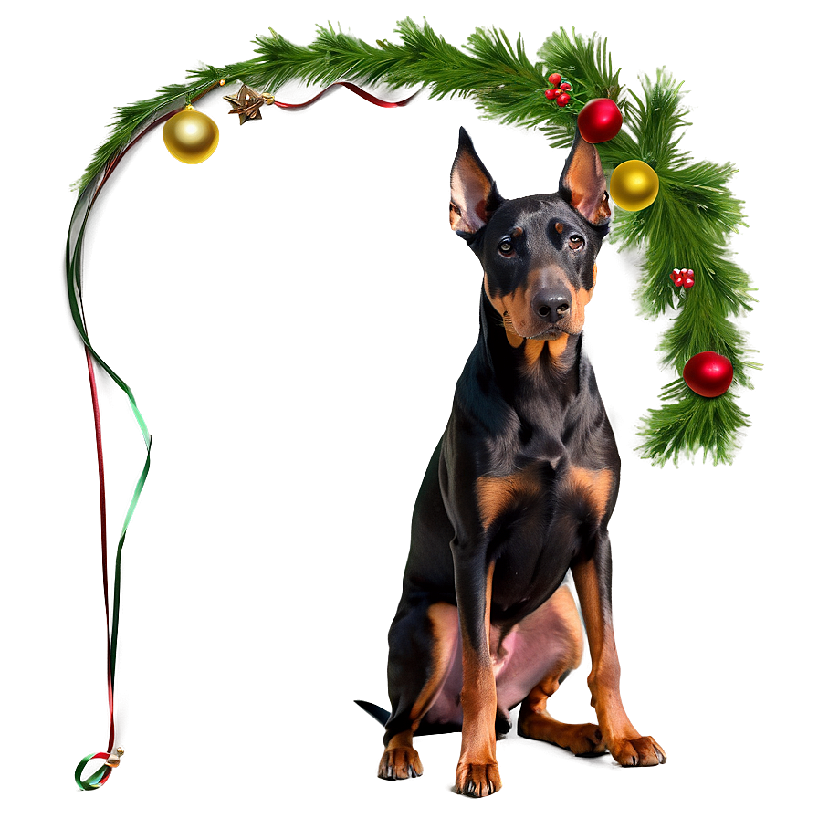 Doberman Christmas Png 06252024