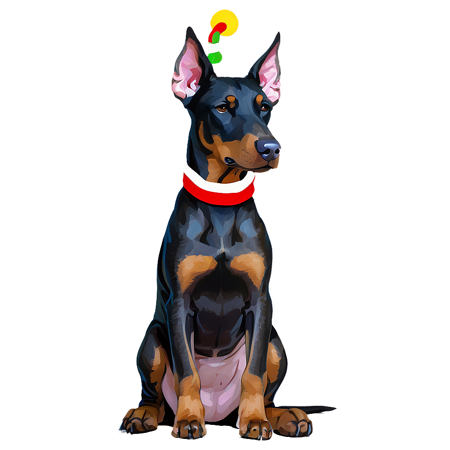 Doberman Christmas Png Wln